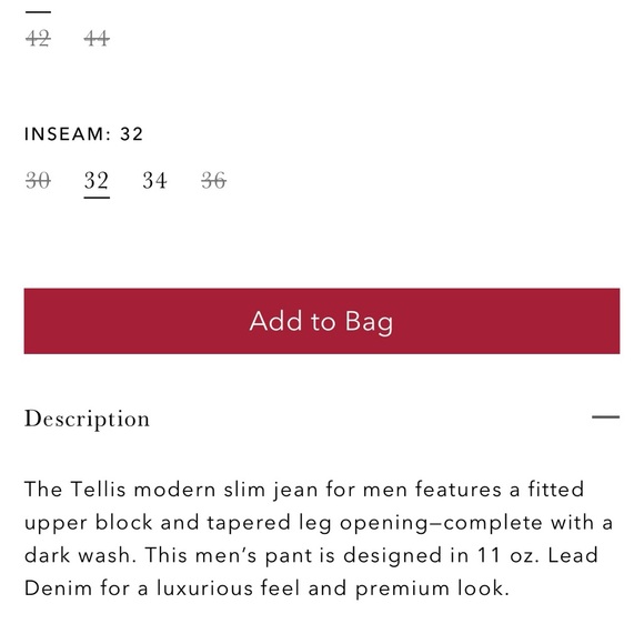 Ag Adriano Goldschmied The Tellis modern slim straight jeans 38R - Picture 4 of 4